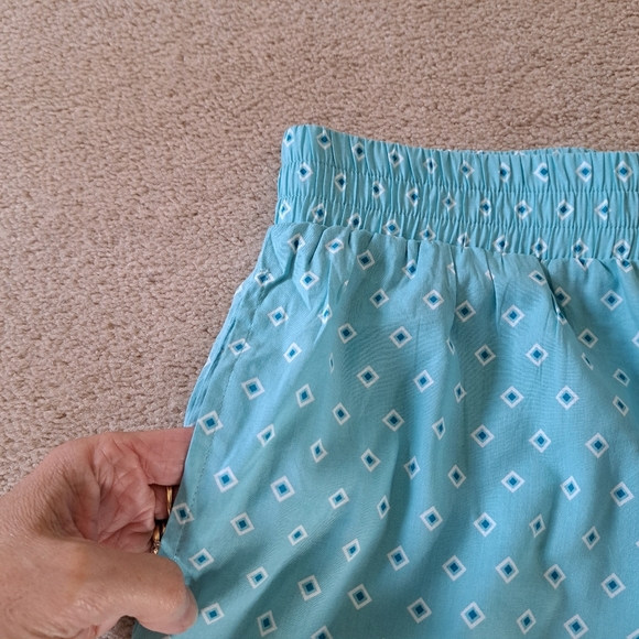 DKNY Pajama Set 2 Piece Blue White Womens Size Small Geometric PJ Set Loungewear - Picture 10 of 16